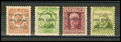 13A, 16A, 19A, 22B. 1937. 2 cts castaño rojo, 10 cts verde claro, 25 ...