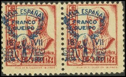 64hphie. 1937. 30 cts rosa (conservación habitual), pareja. Un sello ...