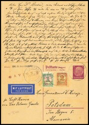 8, 9. 1938. 50 cts sobre 1 cts y 80 cts sobre 2 cts. Tarjeta Entero ...