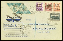 47/49. 1938. 2´50 pts sobre 20 cts, 5 pts sobre 25 cts, 10 pts sobre ...