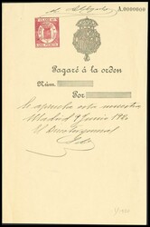 1920. 1 pts carmín GIRO sobre documento completo con NºA.000000 y ...