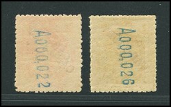 6hhcc, 8hhcc. 1919. 2 cts castaño y 10 cts rojo. HABILITACION DOBLE, ...