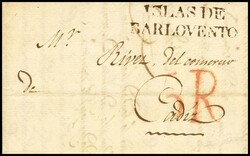 1816. LA HABANA a CADIZ. Marca de ISLAS DE BARLOVENTO, en tinta de ...