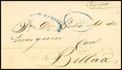 1845. LA HABANA a BILBAO. Marcas CORREO MARITIMO / Nº2 y FRANCO (P.E ...