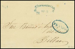 1846. LA HABANA a BILBAO. Marcas CORREO MARITIMO / Nº4 y FRANCO (P.E ...