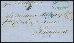 1838. NUEVA YORK (ESTADOS UNIDOS) a LA HABANA (CUBA). Marca de ...