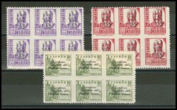 256(6), 258/59(6). 1939. 10 cts verde, 20 cts violeta y 25 cts ...