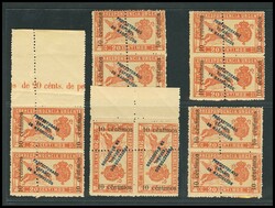 66he, hea, heb, hec, hed. 1916. Conjunto de cinco parejas del 10 cts ...