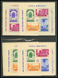 167/68(3). 1937. Tres juegos de hojas bloque con sobrecargas CABO ...