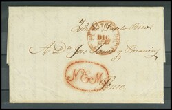 1847. MATARO a PONCE (PUERTO-RICO). Marca N. E. M. de llegada de los ...
