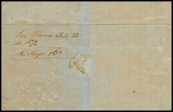 25(2). 1873. 25 cts gris, pareja y 4 p naranja. SAINT THOMAS a PUERTO ...