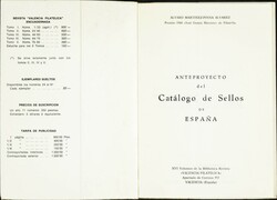1962. ANTEPROYECTO DEL CATALOGO DE SELLOS DE ESPAÑA. Alvaro ...