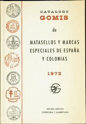 1972. CATALOGO GOMIS DE MATASELLOS Y MARCAS ESPECIALES DE ESPAÑA Y ...