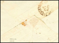 1852. DAROCA (ZARAGOZA) a AREVALO (AVILA). Marca PARRILLA y ASPAS en ...