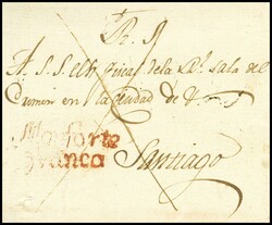 1830. MONFORTE DE LEMOS (LUGO) a SANTIAGO (CORUÑA). Marca MONFORTE / ...