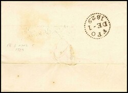 1829. RIBADEO a LONDRES. Marca Gª / RIVADEO, en azul (P.E.3) ...