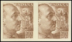 935s(2). 1939. 10 pts castaño, pareja (con su papel original y con ...