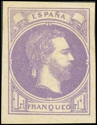 158. 1874. 1 real violeta. Excelentes márgenes. MAGNIFICO