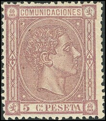 163. 1875. 5 cts lila. Muy bien centrado. MAGNIFICO