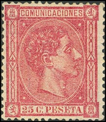 166. 1875. 25 cts rosa. Excelente centraje. MAGNIFICO