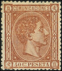 167. 1875. 40 cts castaño. Muy bien centrado. MAGNIFICO