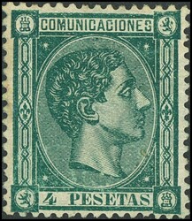170. 1875. 4 pts verde. Bien centrado y excelente color. MAGNIFICO. ...