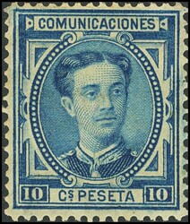 175. 1876. 10 cts azul. Centraje excepcional. MAGNIFICO