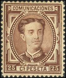 177. 1876. 25 cts castaño. MAGNIFICO