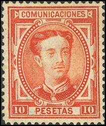 293. 1876. 10 pts bermellón. Color y centraje excepcional. MAGNIFICO