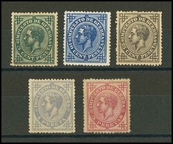 183/87. 1876. Serie completa. MAGNIFICA. Cert. GRAUS (1 pts) y COMEX ...