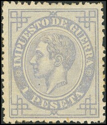 186. 1876. 1 pts gris lila. Excelente centraje. MAGNIFICO Y RARO. ...