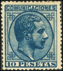 199. 1878. 10 pts azul. Color intenso y bonito centraje. MAGNIFICO. ...