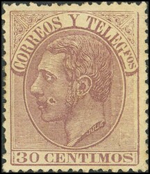 211. 1882. 30 cts lila. Muy bien centrado y color intenso. MAGNIFICO