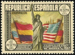 763. 1938. 1 pts multicolor. MAGNIFICO. Edifil 2026: 35 Euros