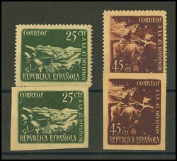 787/88, 787/88A. 1938. Dos series completas. DENTADA y SIN DENTAR. ...