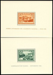 836/37. 1937. Hojas bloque. MAGNIFICAS. Edifil 2026: 135 Euros