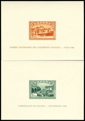 838/39. 1937. Hojas bloque. SIN DENTAR. MAGNIFICAS. Cert. CEM. Edifil ...