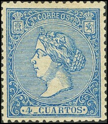 81. 1866. 4 cuartos azul. MAGNIFICO