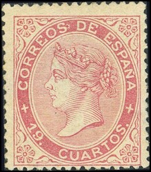 90. 1867. 19 cuartos rosa. Color nítido. MAGNIFICO. Cert. CEM