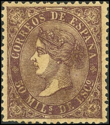 98. 1868. 50 mils violeta. Color intenso. MAGNIFICO