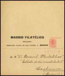 EP202. 1910. 10 cts rosa sobre Faja Periódicos de un Entero Postal ...