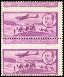 24(2). 1951. 3´25 pts violeta, pareja (ligero pliegue vertical). ...