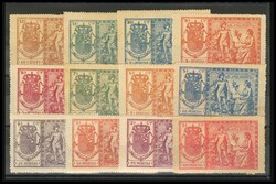 1911. Serie completa, doce valores (conservación habitual). POLIZAS. ...