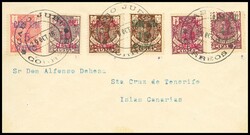 1/4A. 1916. Serie completa, seis valores. Carta Filatélica de CABO ...