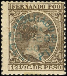 29. 1896. 5 cts sobre 12½ cts castaño. MAGNIFICO. Edifil 2026: 220 ...