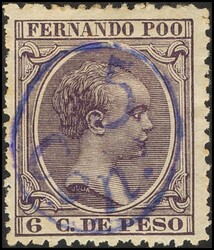 40Chcc. 1896. 5 ctvos sobre 6 ctvos violeta. CAMBIO DE COLOR EN LA ...