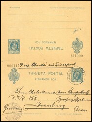 EP18. 1903. 10 cts+10 cts azul sobre Tarjeta Entero Postal de ida y ...