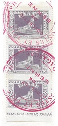 1926 Centenary of Fall of Missolonghi strip of 3 ~ Hellas 463 ~ ex ...