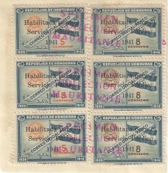1941: 1939 5c and 8c Air Post Official stamps overprinted for public ...