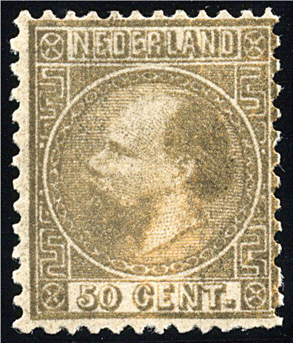 12IA, 50 cent goudkleur, Kt. 12 3/4 : 11 3/4, type I, postfris ...